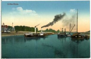 Gröba. Hafen mit Schleppern