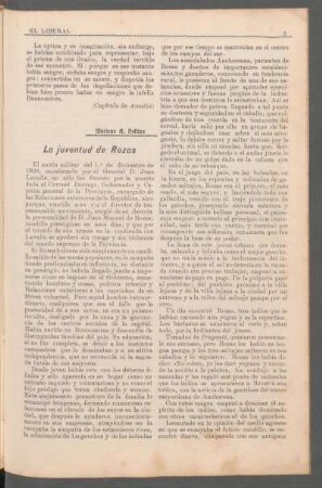 La juventud de Rozas : (Del libro "La Dictadura de Rozas")