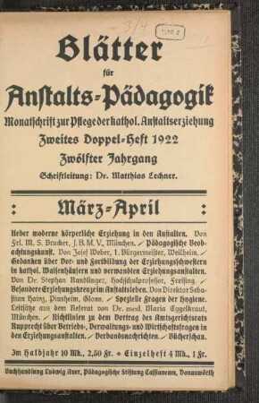 2: Zweites Doppelheft 1922