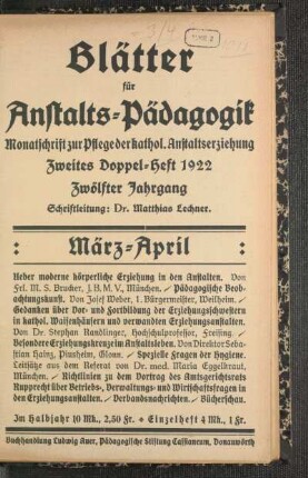 2: Zweites Doppelheft 1922
