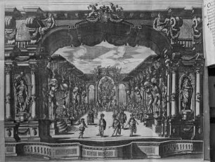 Illustrationen zum Textbuch der Oper 'Servio Tullio' — Schlußapotheose der Oper 'Servio Tullio' von Agostino Steffani