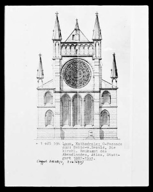 Laon: Kathedrale, Aufriss Ostfassade