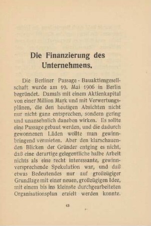 Die Finanzierung des Unternehmens