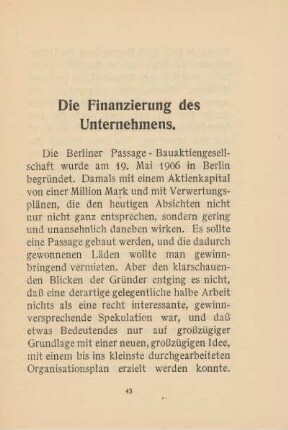 Die Finanzierung des Unternehmens