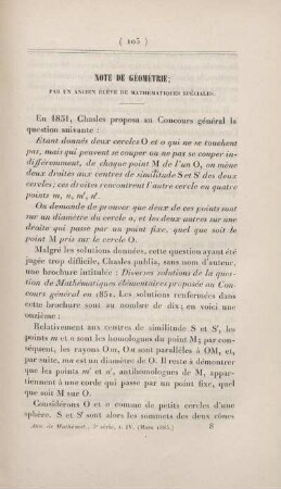 Note de géométrie.