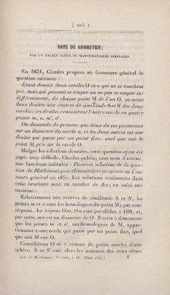 Note de géométrie.