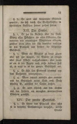 XIII. Der Censor.