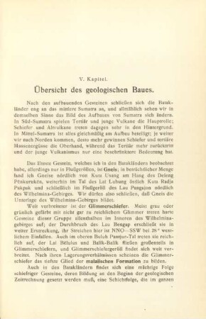 V. Übersicht des geologischen Baues