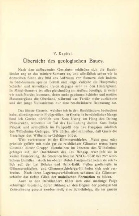 V. Übersicht des geologischen Baues
