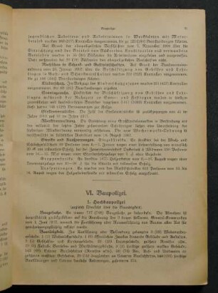 VI. Baupolizei.