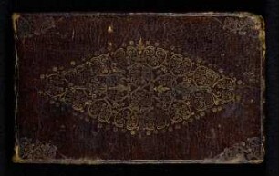 Einband (gold geprägtes schwarzes Leder)