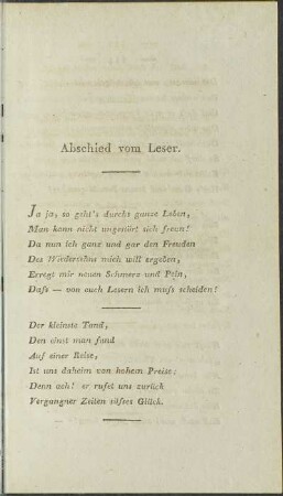 Abschied vom Leser.