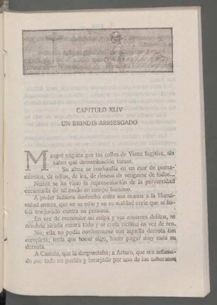 Capítulo XLIV - Un brindis arriesgado