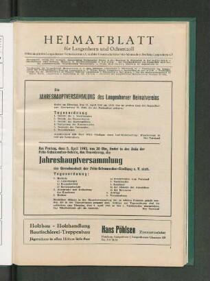 Die Jahreshauptversammlung des Langenhorner Heimatvereins