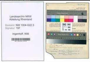 Entnazifizierung Willi Ingenhoff , geb. 23.01.1894 (Kassierer)