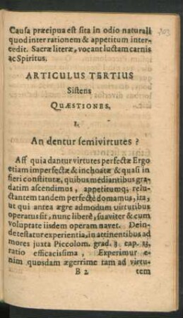 Articulus Tertius Sistens Quaestiones.