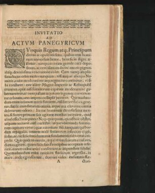Invitatio Ad Actum Panegyricum.