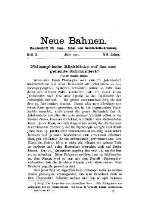 Philosophische Rückblicke auf das ausgehende Jahrhundert