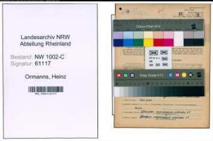Entnazifizierung Heinz Ormanns, geb. 20.02.1903 (Valkanisiermeister)