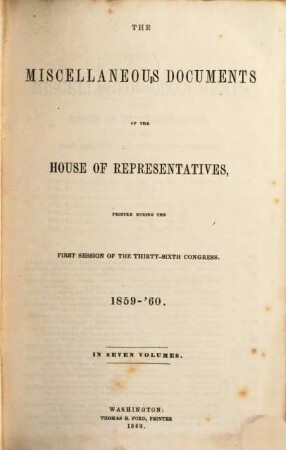 House documents. [131,4.] 1859/60 (1860) = Congress 36, Sess. 1