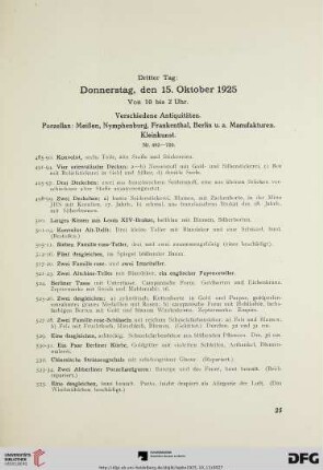 Verschiedene Antiquitäten. Porzellan: Meißen, Nymphenburg, Frankenthal, Berlin u.a. Manufakturen. Kleinkunst (Nr. 485-720)