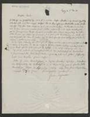 Brief von Friedrich Hofmeister an David Heinrich Hoppe