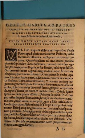 Oratio habita ad Patres concilii Tridentini