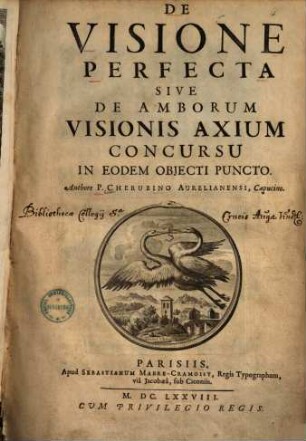 De visione perfecta sive de amborum visionis axium concursu in eodem objecti puncto