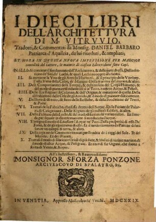 Dieci Libri dell'Architettura