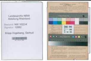 Entnazifizierung Gertrud Knipp-Vogelsang , geb. 05.04.1911 (Kaufmaennische Angestellte)