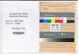 Entnazifizierung Fritz Roedger, geb. 18.03.1898 (Angest.)
