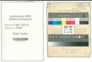 Entnazifizierung Gustav Rose , geb. 13.01.1906 (Fraeser)