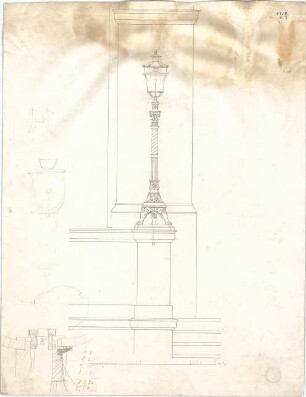 Neureuther, Gottfried von; Laternenentwurf - Aufriss