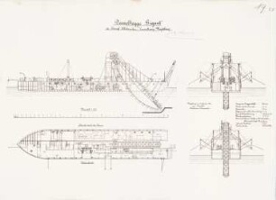Dampfbagger »Gigant« der Elbstrombauverwaltung, Magdeburg: Schnitte 1:100