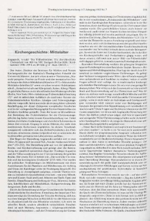 515-517 [Rezension] Angenendt, Arnold, Das Frühmittelalter