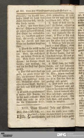 XIII. Vom Wandel Jesu auf Erden.