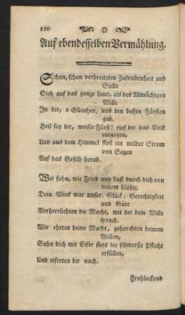 Auf ebendesselben Vermählung