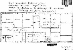 Waldenburg (Württ): Empfangsgebäude Verwaltungsgebäude Grundriß 1.Stock