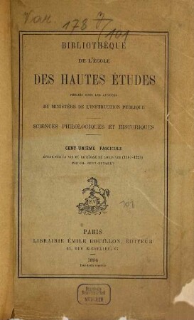 Etude sur la vie et le règne de Louis VIII (1187-1226)
