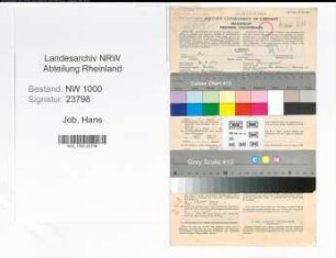 Entnazifizierung Hans Job, geb. 31.07.1911 (Versich.Angest.)