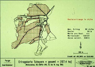 Ertragskarte Scheyern * gesamt * (107,4 ha) (Winterweizen SEL-DGPS + GPS, 12. bis 19. Aug. 1991)