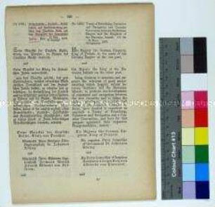 Deutsches Reichsgesetzblatt von 1880 über den Freundschafts-, Handels- und Konsularvertrag zwischen dem Deutschen Reich und dem Königreich der Hawaiischen Inseln (in deutscher und englischer Sprache)