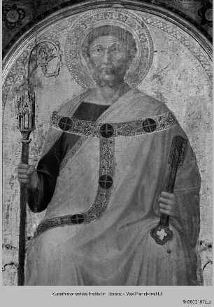 Thronende Madonna mit den Heiligen Petrus und Paulus : Heiliger Petrus