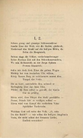 Probe einer Uebersetzung Horazischer Oden