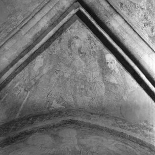 Wandgemälde "Sankt Georg" in der Apsis, Jaak, Ungarn