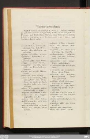 Wörterverzeichnis