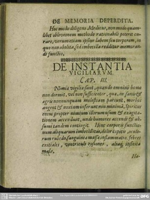 Cap. III. De Instantia Vigiliarum