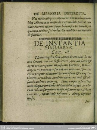 Cap. III. De Instantia Vigiliarum