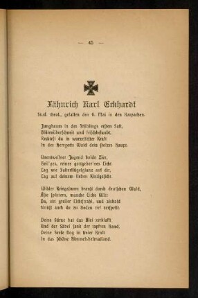 45-46, Fähnrich Karl Eckhardt. Gedicht.