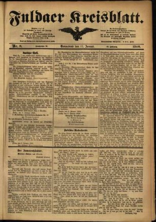 Ausgabe vom Samstag, den 11. Januar 1908.